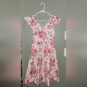 Pink floral women's dress - New